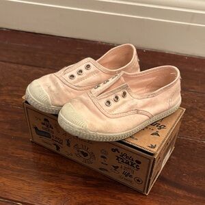 Cienta Toddler Girls Slip-On Canvas Sneakers in Light Pink Size 26